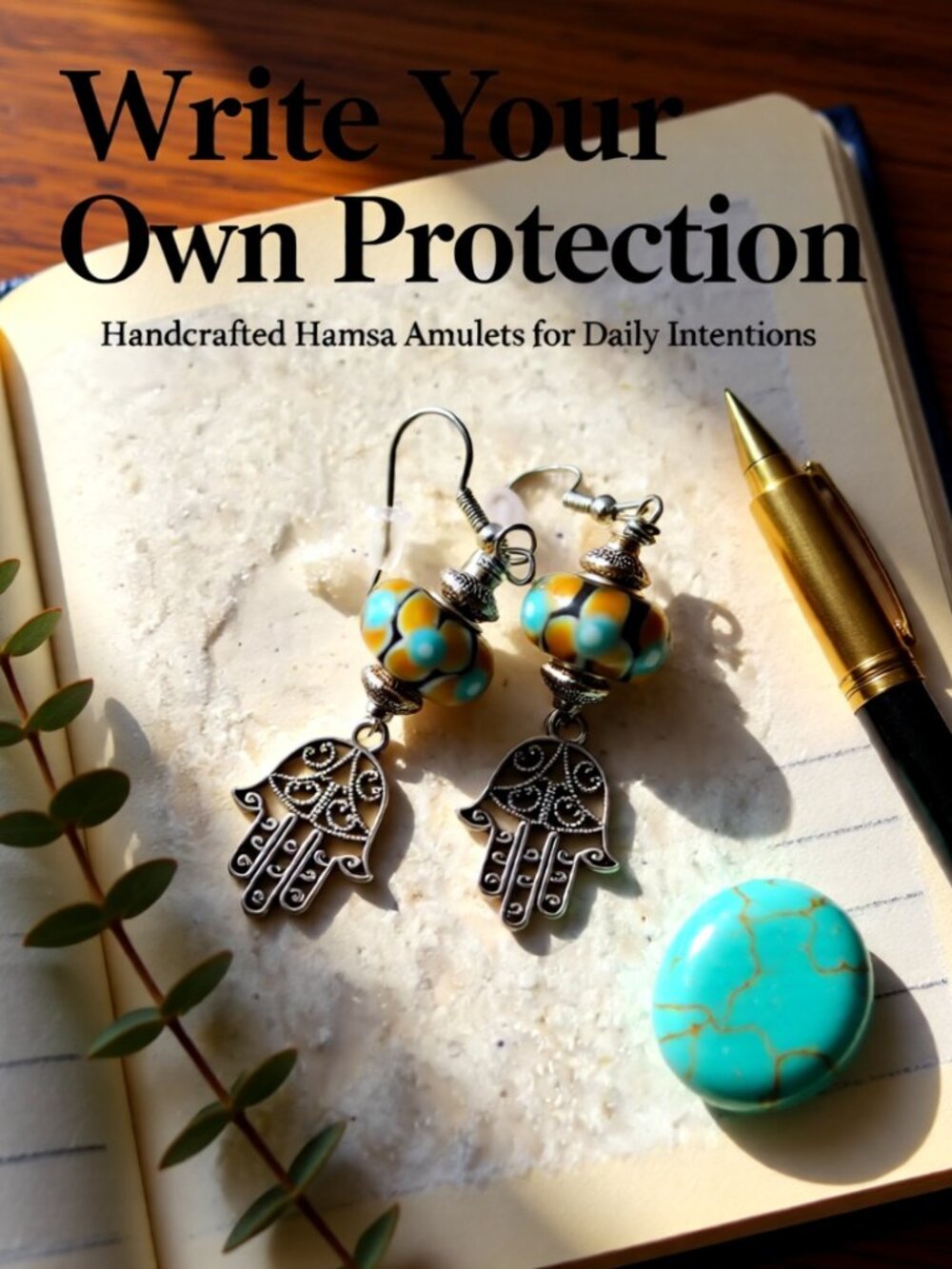 One-of-a-kind Hamsa Hand & Murano Glass Beads Dangle Earrings - Boho Festival
